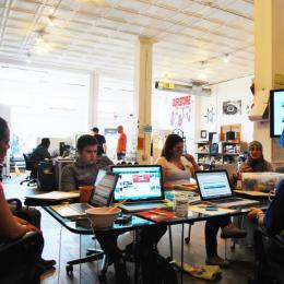 DFS Instructors and Teaching Artists gather for a summer workshop.