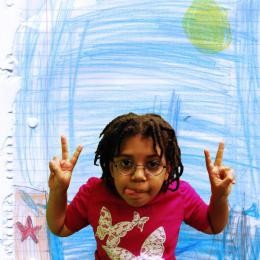 Boggs School student Zoe Walker, posing for a Detroit Future Schools project
